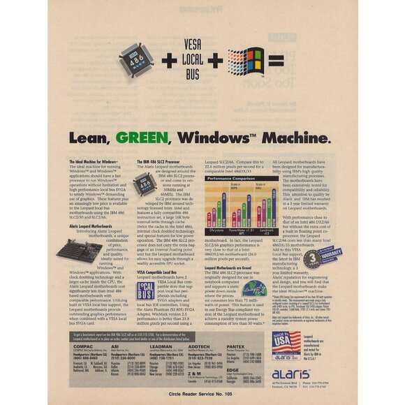 Alaris Leopard Motherboards 1993 Vintage Print Ad Fremont California u Original - Picture 1 of 4